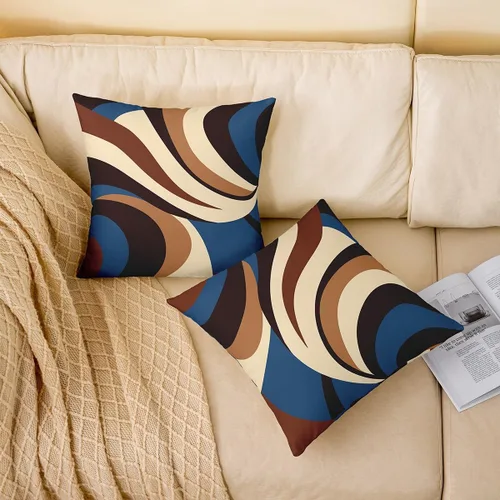Vista 172 de Juego de 2 fundas de almohada abstractas de 16 x 16 pulgadas para niños, niñas, adolescentes, decoración de dormitorio, moderna a rayas, decoración