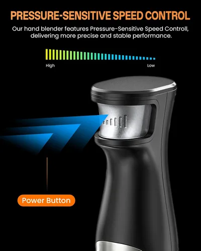 Vista 10 de Gavasto Batidora de inmersión inteligente, batidora de mano con varilla de mezcla telescópica variable y control de velocidad continuo, potente
