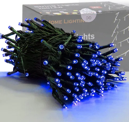 Vista 15 de Iluminación del hogar de 66 pies. Mini luces decorativas de Navidad de 200 luces LED de alambre verde, luces de hada estrellada enchufables, 8 modos