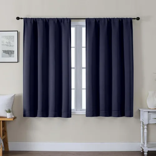Vista 140 de Gwine Cortinas opacas para dormitorio, 54 pulgadas de largo, paneles de cortina de ventana con aislamiento térmico y reducción de ruido, cortinas