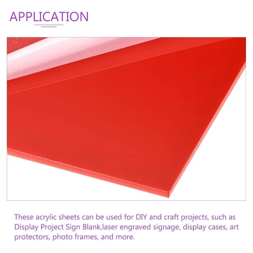Vista 4 de DMiotech Hoja de acrílico roja de 2.5" x 5" 0.071 in para proyectos de bricolaje