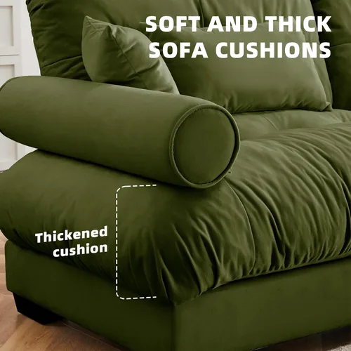 Vista 61 de Sofá Seccional Modular Extragrande de 93.7 pulgadas, Sofá de Dos Plazas Cloud Couch con Almohadas y Cojín Extra Grueso para Sala de Estar, Cine