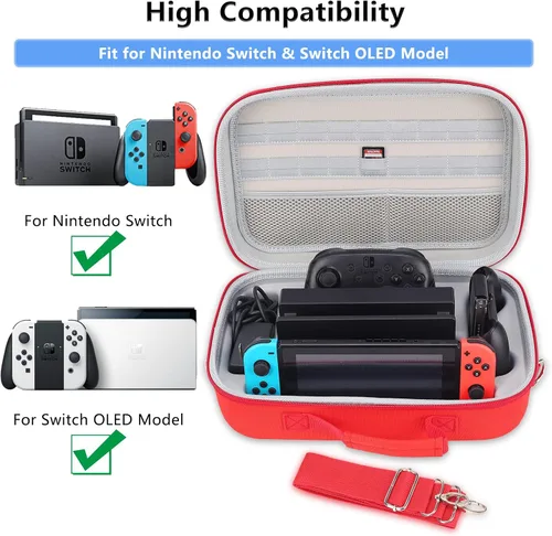 Vista 2 de Dronside Funda de transporte para Nintendo SwitchSwitch modelo OLED (2021) Bolsa de mensajero portátil de almacenamiento duro para Nintendo Switch