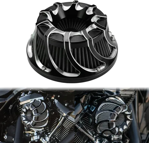 Vista 14 de Kit de entrada de aire limpiador de aire CNC para motocicletas con turbina, filtro de aire para Harley Sportster XL Touring Softail Dyna