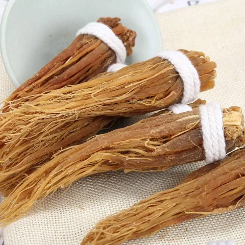 Vista 3 de Raíces de ginseng rojo, ginseng rojo coreano, bigotes de ginseng rojo, suplemento de ginseng rojo, té de ginseng rojo, masticables energéticos