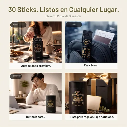 Vista 7 de Extracto de ginseng rojo coreano de 1,500 mg, 30 barras Ginsenósidos de raíz de 6 años para energía, enfoque, apoyo inmunológico Sin cafeína