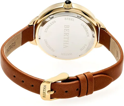 Vista 2 de Bertha Madison leather-band Reloj, OroMarrón, estándar