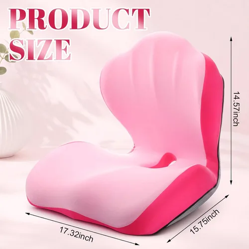 Vista 2 de Chumia Soporte ergonómico de cintura y cojín de asiento en forma de L para silla lumbar de cadera con coxis hueco de espuma viscoelástica ortopédica