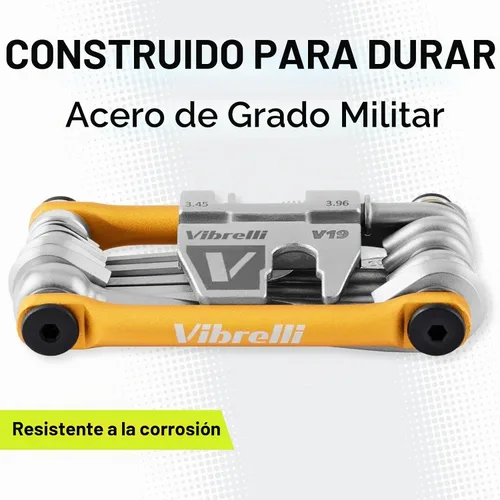 Vista 3 de Vibrelli Bike Multi Tool V19 - Con estuche de transporte - Multiherramienta para bicicletas de alto rendimiento