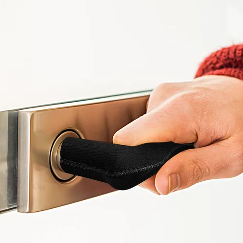 Vista 6 de moonoom 4 fundas para manijas de puerta, protector antiquemaduras para pomo de puerta, protege las manos de quemaduras y escalofríos