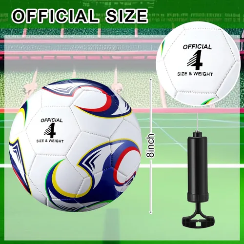 Vista 2 de Lunmon 12 pelotas de fútbol a granel con 2 bombas, tamaño oficial, pelota de fútbol desinflada para interior y exterior, juego deportivo