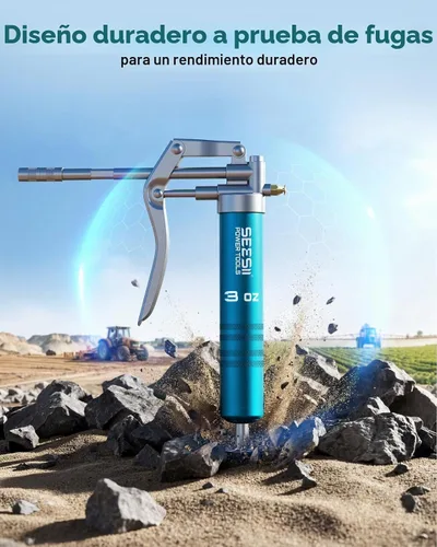Vista 9 de Seesii Mini pistola de grasa de 3 onzas, 4000PSI portátil con válvula de Azul oscuro