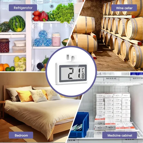 Vista 7 de Termómetro de refrigerador y congelador, termómetro digital para refrigerador, pantalla LCD, termómetro de temperatura para refrigerador