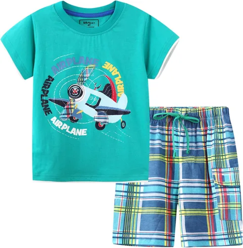 Vista 15 de Conjunto corto de ropa de verano para niños pequeños, de algodón Bs20-tz51