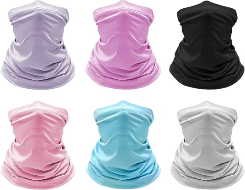 Vista 6 de Paquete de 6 polainas refrescantes para el cuello, máscara facial para verano, transpirable, antipolvo, UV, bufanda para hombres y mujeres, pesca