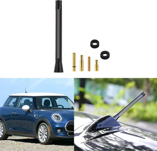Vista 15 de x xotic tech Antena corta para automóvil con bandera de Union Jack compatible con Mini Cooper todos los modelos de 3 pulgadas (negro/gris)