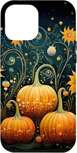 Vista 25 de Funda floral para iPhone 16 Pumpkins Vintage Otoño Otoño