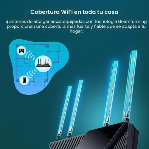 Vista 5 de TP-Link Router de doble banda AX3000 Wi-Fi 6 Archer AX55 Enrutador de Internet Gigabit inalámbrico para el hogar Compatible con EasyMesh