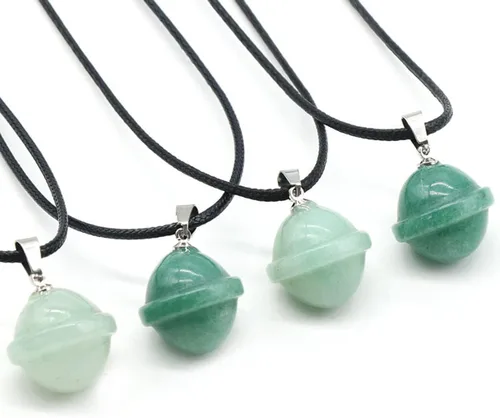 Vista 8 de Collar con colgante de piedra natural, ópalo de cuarzo rosa, globo OVNI Reiki, cristales de reiki, collares de cuerda larga para mujeres, joyería
