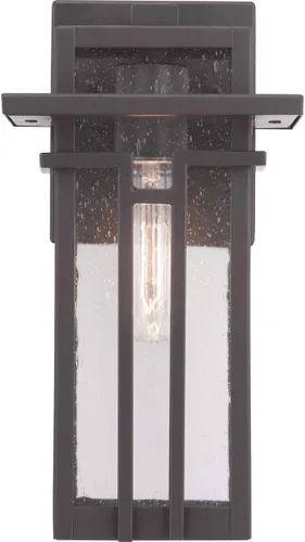 Vista 16 de Progress Lighting Boxwood Collection - Farol de pared pequeña de cristal transparente con semillas Craftsman, para exteriores, bronce antiguo, 11.75