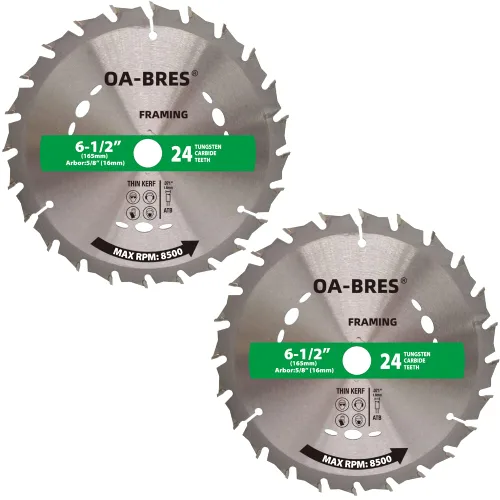 Vista 13 de Paquete de 3 hojas de sierra circular compacta con punta de carburo 24T TCT de 4-1/2 pulgadas con eje de 3/8 pulgadas, uso general para cortes