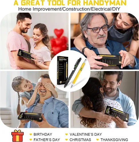 Vista 2 de Juego de bolígrafos multiherramienta 10 en 1, regalos de Navidad para papá, abuelo, hombres, rellenos de calcetines, accesorios geniales