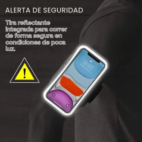 Vista 7 de Brazalete de running para iPhone 17 16 15 14 13 12 Pro (negro)