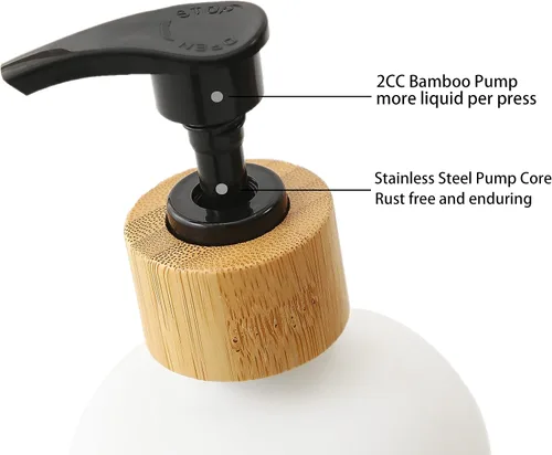 Vista 6 de Dispensador de jabón para platos para fregadero de cocina. Dispensador de jabón de manos de vidrio, decoración moderna de casa de campo para baño
