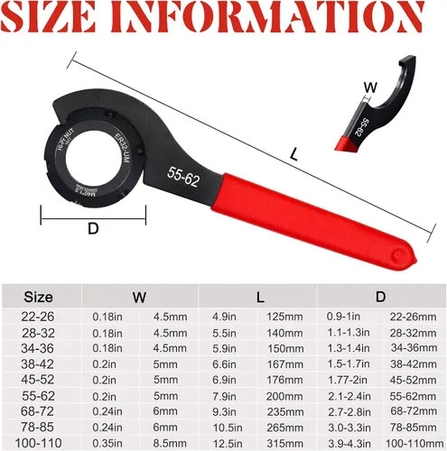 Vista 3 de Juego de herramientas de llave inglesa de ajuste coilover de 9 piezas para choque de motocicleta, color rojo Acero al carbono; fácil
