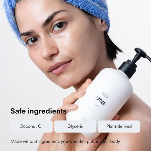 Vista 4 de Public Goods Loción corporal y de manos para mujeres y hombres Loción diaria hidratante natural para piel seca y con picazón Sin parabenos ni