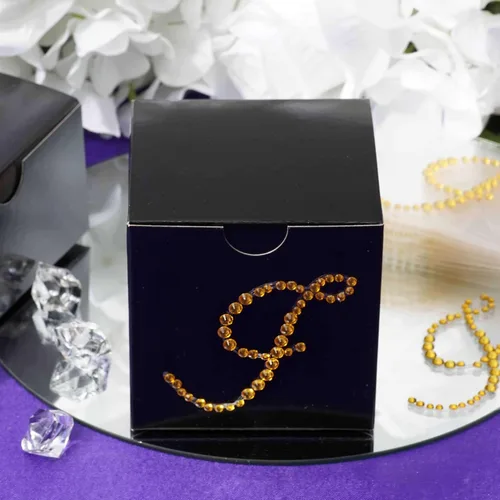 Vista 23 de Efavormart - Paquete de 12 calcomanías transparentes con monograma de diamantes de imitación de 1.5 pulgadas, calcomanías autoadhesivas para cajas