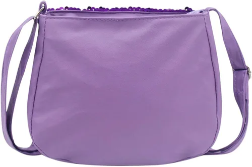 Vista 6 de Orityle Bolso cruzado para niños y niñas, con purpurina y lentejuelas, lindo bolso de hombro con cremallera
