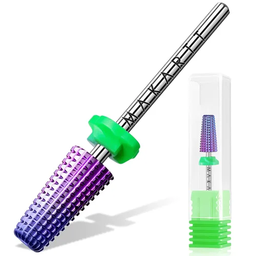 Vista 9 de Makartt Brocas para Uñas 5 en 1, Vástago de 3/32", Brocas Cónicas de Carburo de Tungsteno para Uñas para Eliminación Rápida de Uñas Acrílicas, Geles