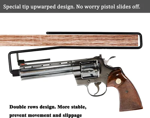 Vista 3 de StrongTools Percha para pistola, estante para pistola para estante seguro o estantería, organizador de pistolas para exhibiciones y gabinete