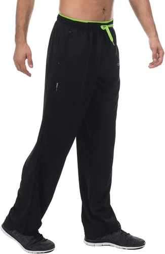Vista 2 de CENFOR - Pantalones de deporte para hombre con bolsillos con parte inferior abierta, pantalones de entrenamiento para atletismo, trotar, entrenar