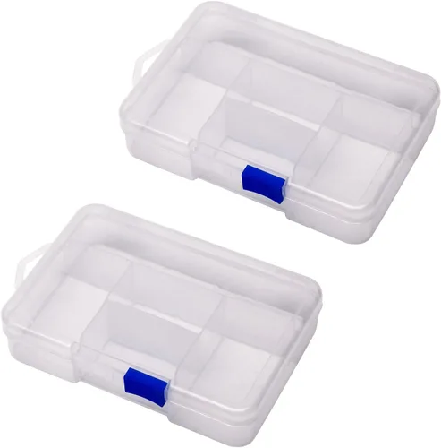 Vista 7 de Heyiarbeit Caja de almacenamiento de componentes, 10 rejillas de plástico fijas para componentes electrónicos, cajas de herramientas, color blanco