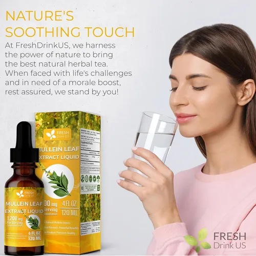 Vista 9 de FRESHDRINKUS, Líquido de gordolobo de 4 fl oz (4.1 fl oz), 1200 mg por porción, suministro de 120 días, 100% de hojas de gordolobo naturales, sin