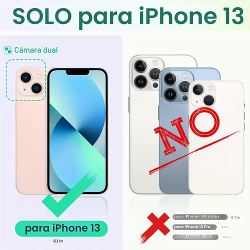 Vista 2 de TUCCH Funda Tipo Billetera para iPhone 13 (6.1") 2021, con Bloqueo RFID, con Soporte para 3 Tarjetas, de Piel Sintética, Tipo Folio