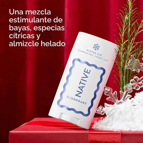 Vista 4 de Native Holiday Limited Edition Desodorante sin aluminio - Alpine Air - 2.65oz - Paquete de 02 Contains Naturally Derived Ingredients 72-Hour Odor