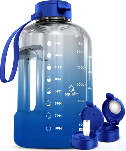 Vista 12 de AQUAFIT 1 Gallon Water Bottle with Time Marker Aguamarina
