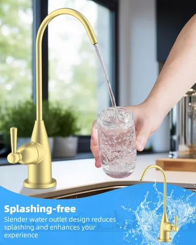 Vista 3 de Hibbent Grifo de Agua Potable para Barra y Fregadero de Cocina, Grifo de Ósmosis Inversa RO de Acero Inoxidable para Sistema de Filtración Bajo