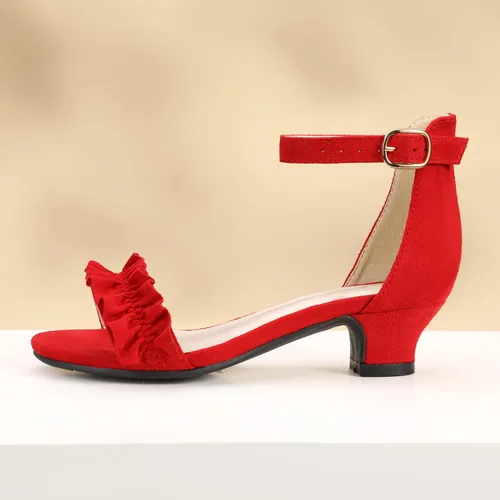 Vista 3 de PANDANINJIA Zapatos de vestir para niñas, zapatos de tacón para niñas, zapatos de vestir para niñas de flores, para boda, fiesta, Cynthia para niños