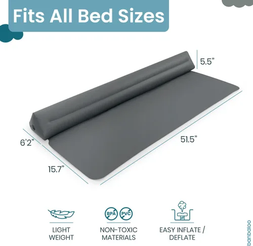 Vista 6 de Protector de cama inflable para niños - Protección contra caídas infantiles, riel inflable de cama de viaje, para camas plegables, individuales