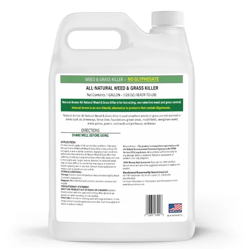 Vista 2 de Natural Armor Fórmula concentrada totalmente natural para eliminar malezas y hierbas. No contiene glifosato (1 caja de repuestos de 4 galones)