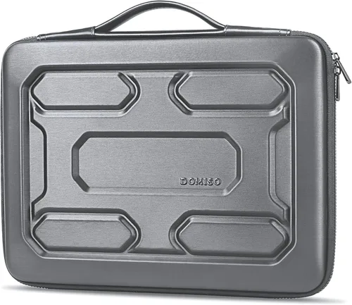 Vista 15 de DOMISO Funda para laptop de 13.3 pulgadas con asa, bolsa para computadora a prueba de golpes, funda protectora impermeable EVA para portátiles