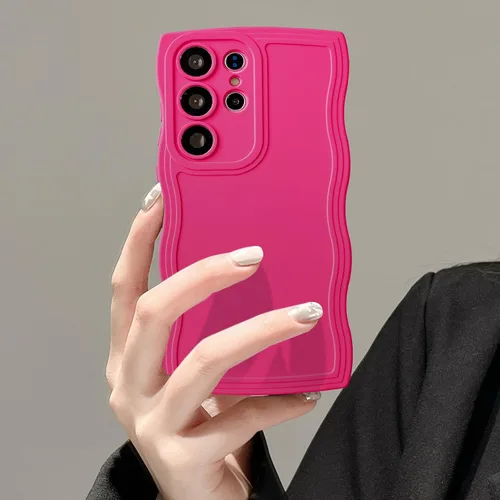 Vista 32 de UEEBAI Funda de silicona con marco ondulado para Samsung Galaxy A13 5G, lindo marco ondulado, ajuste delgado, a prueba de golpes, funda suave y Negro