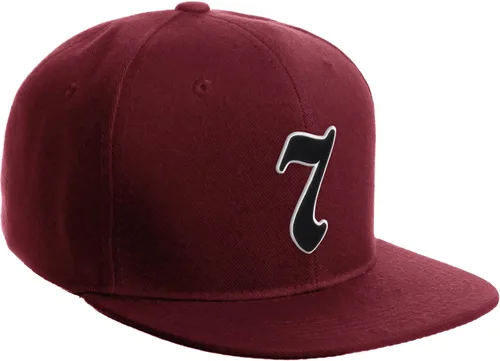 Vista 149 de Daxton Gorra clásica con visera de billete plano con letras del alfabeto inglés antiguo de la A a la Z