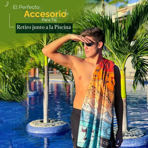 Vista 3 de ECCOSOPHY - Toalla de playa de microfibra a prueba de arena, de secado rápido, ligera, superabsorbente, perfecta para piscina, viajes, crucero y Aa