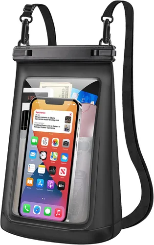 Vista 9 de Bolsa impermeable flotante para teléfono, [espacio expandible] IPX8 Bolsa seca impermeable para iPhone 16 15 14 13 Pro Max Samsung S25 S24 S23