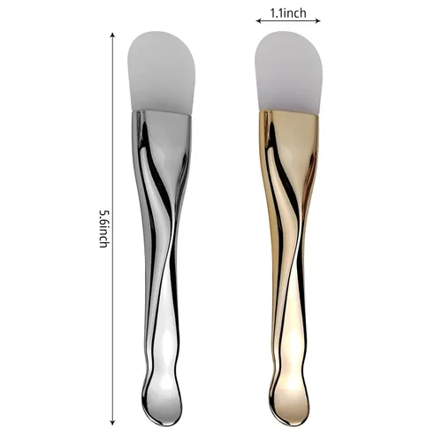 Vista 2 de Aplicador de máscara facial de silicona, 2 paquetes de silicona exfoliante de doble extremo, cepillo de belleza suave para mascarillas faciales